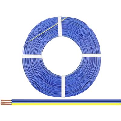 Blue cable ring with three visible cables underneath. Cables have different colours: blue, yellow, and green.