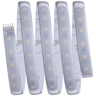 A flexible LED strip with multiple lights, featuring adhesive tape on one side for easy mounting. Ideal for indirect lighting.