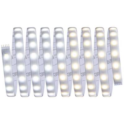 A LED light strip with multiple illuminated segments in various white tones, arranged side by side.