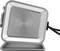 A silver webcam with rounded corners and an integrated stand, lying sideways on a black cable.