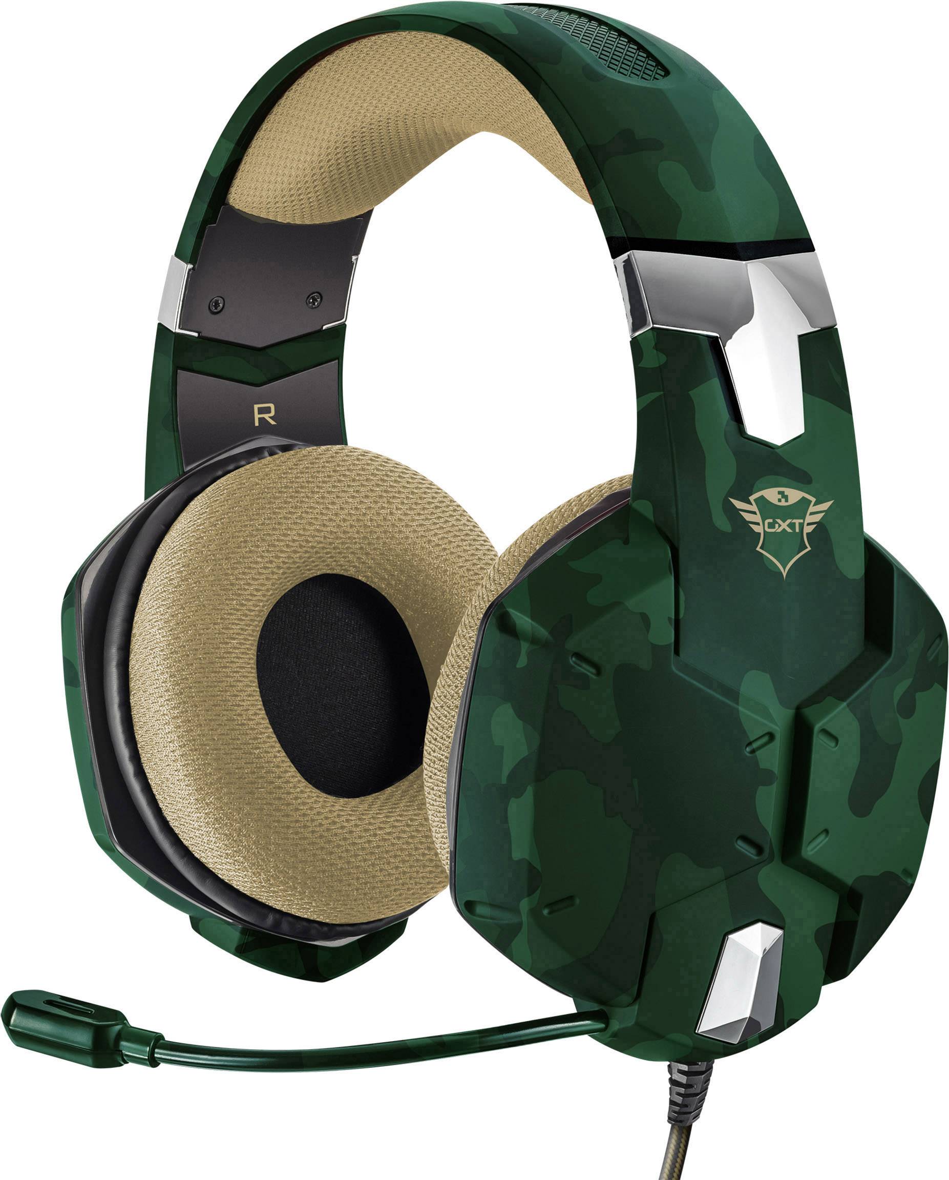 Trust Gxt 322c Gaming Headset 3 5 Mm Jack Corded Stereo Over The Ear Green Camouflage Conrad Com