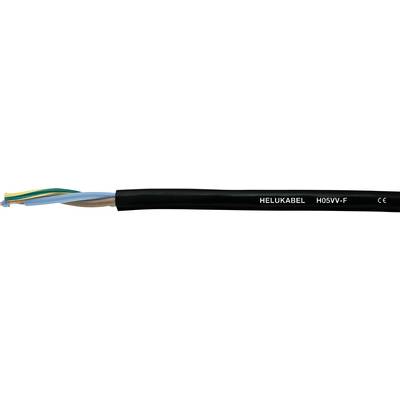 A multi-core cable, partially stripped, with cable strands visible. The insulation is marked 'HELUKABEL H05VV-F CE'.