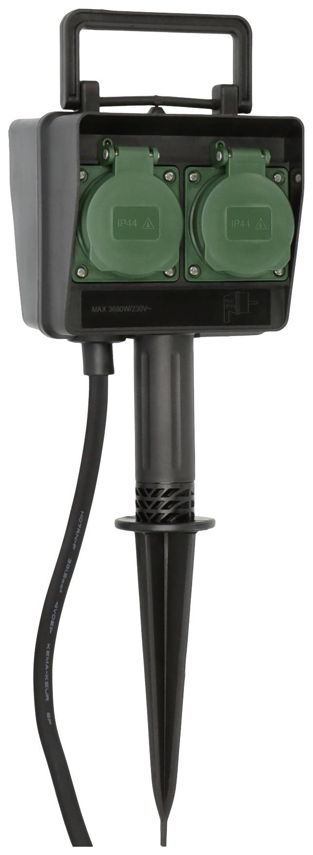 Brennenstuhl 1154450 Weatherproof power strip 4x Black, Green incl. ground spike