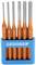 Six-piece chisel set in an orange design within a blue holder. The tool brand 'GEDORE' is visible on the holder.