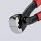 A red and black combination pliers with sharp cutting edges, used for cutting wire or cables. Brand name visible.