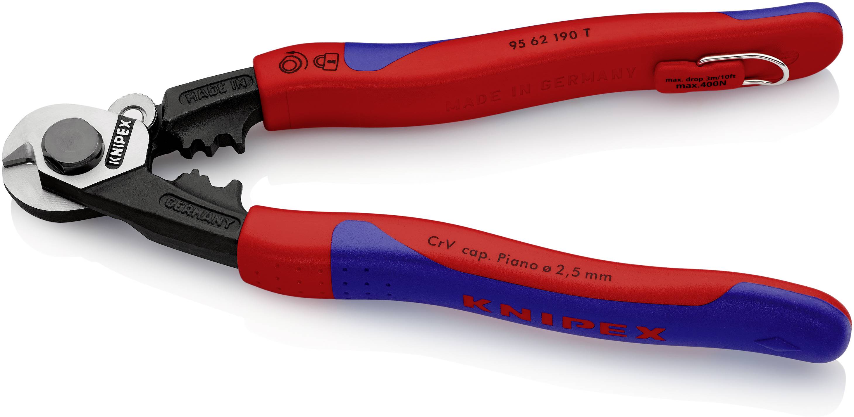 Knipex KnipexWerk 95 62 190 T Wire rope cutter Suitable for (cable