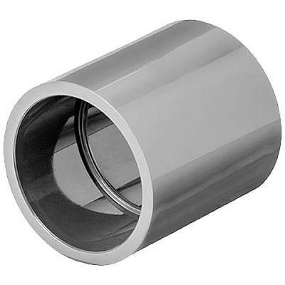 The image shows a cylindrical metal sleeve with a shiny surface, symmetrically positioned and without further embellishment.