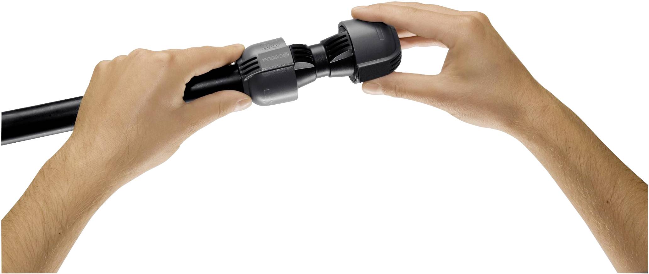 'Hands connect two bars with a locking bolt.'