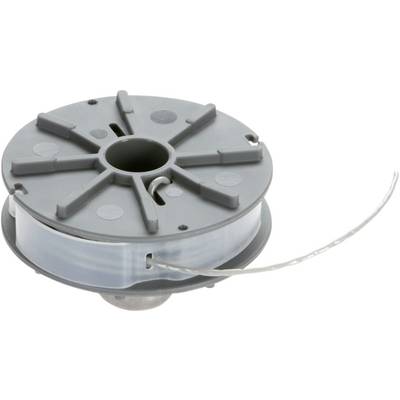 A grey plastic reel with transparent tape wound around it, partially unspooled.