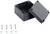 Black, rectangular enclosure with a removable lid and four mounting screws. Suitable for electronic components.
