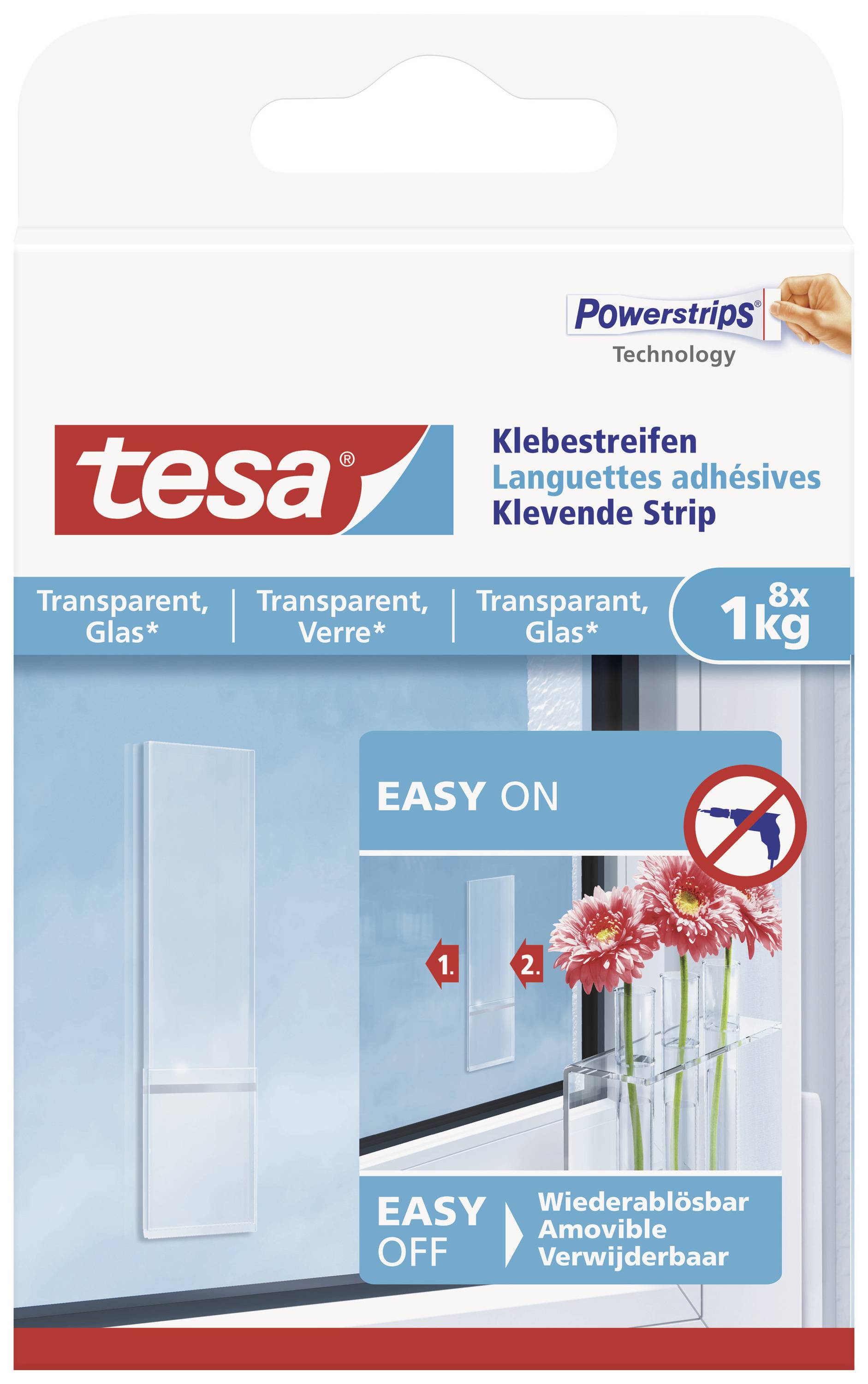 tesa 77733 Adhesive strips Transparent Content: 8 pc(s)