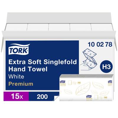 TORK 100278 Zickzack Premium Paper towels (L x W) 23 cm x 22.6 cm Bright white  3000 pc(s)