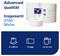 Tork toilet paper in advanced quality, total 2160 metres; 6 rolls of 360 m, 2-ply, approximately 9.4 cm wide.