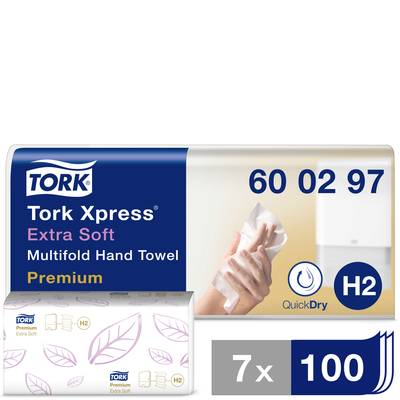 TORK 600297 Xpress Multifold Premium Paper towels (L x W) 34 cm x 21.2 cm White  2100 pc(s)