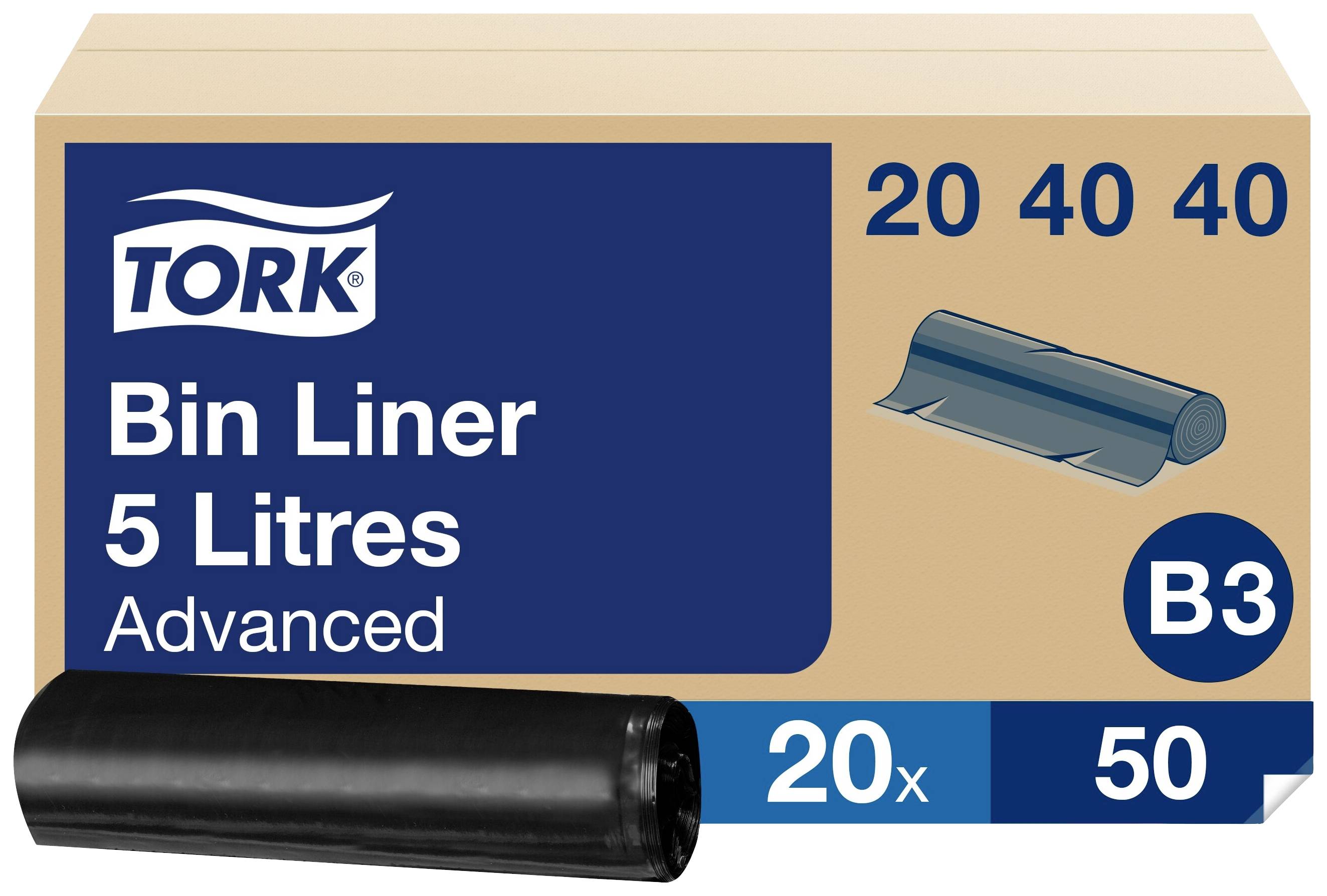 TORK Advanced 204040 Bin liner 5 l Plastic Black 1000 pc(s)