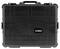 A black, durable carrying case with textured surface, featuring a handle and a logo labeled 'VISO' on the front.