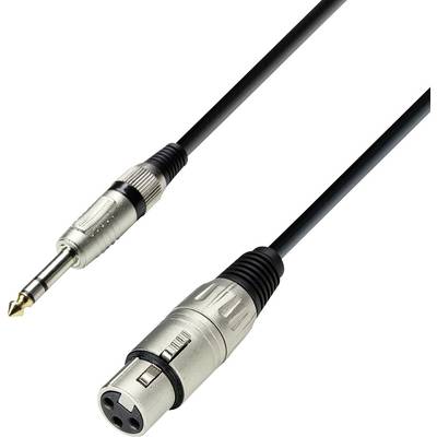 Adam Hall K3BFV0100 XLR Cable [1x XLR socket - 1x Jack plug 6.35 mm] 1.00 m Black