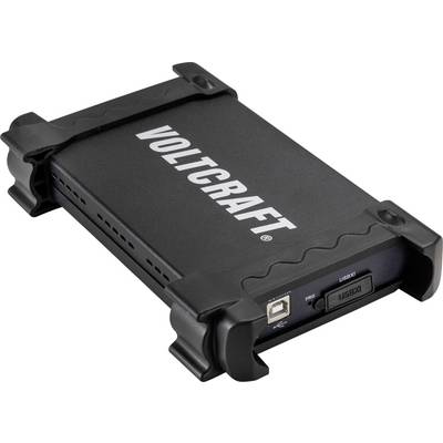 External black hard drive enclosure with 'VOLTCRAFT' printed on it, rectangular in shape with a USB port on the side.