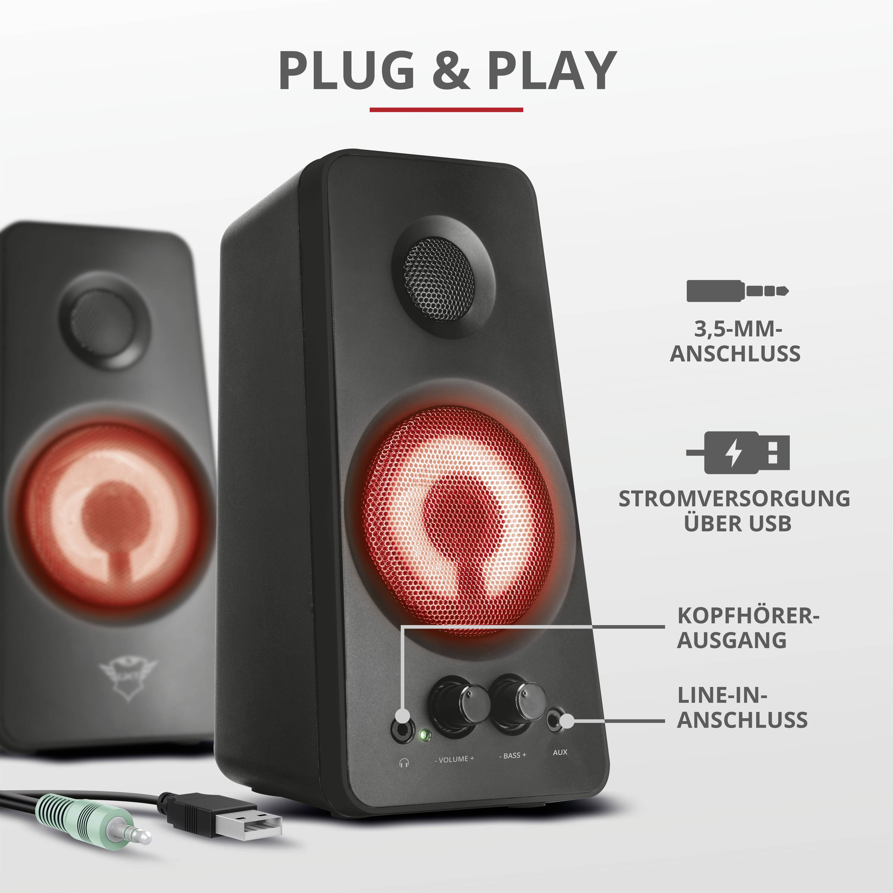 Trust GXT 608 2.0 PC speaker Corded 38 W Black-10