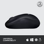 M220 SILENT wireless mouse, 2.4 GHz with USB receiver, 1000 DPI Optical Tracking, up to 18 months battery life, for left and right-handed people, for PC, Mac, laptop, black