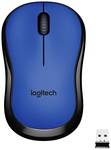 M220 SILENT wireless mouse, 2.4 GHz with USB receiver, 1000 DPI Optical Tracking, up to 18 months battery life, for left and right-handed people, for PC, Mac, laptop, blue