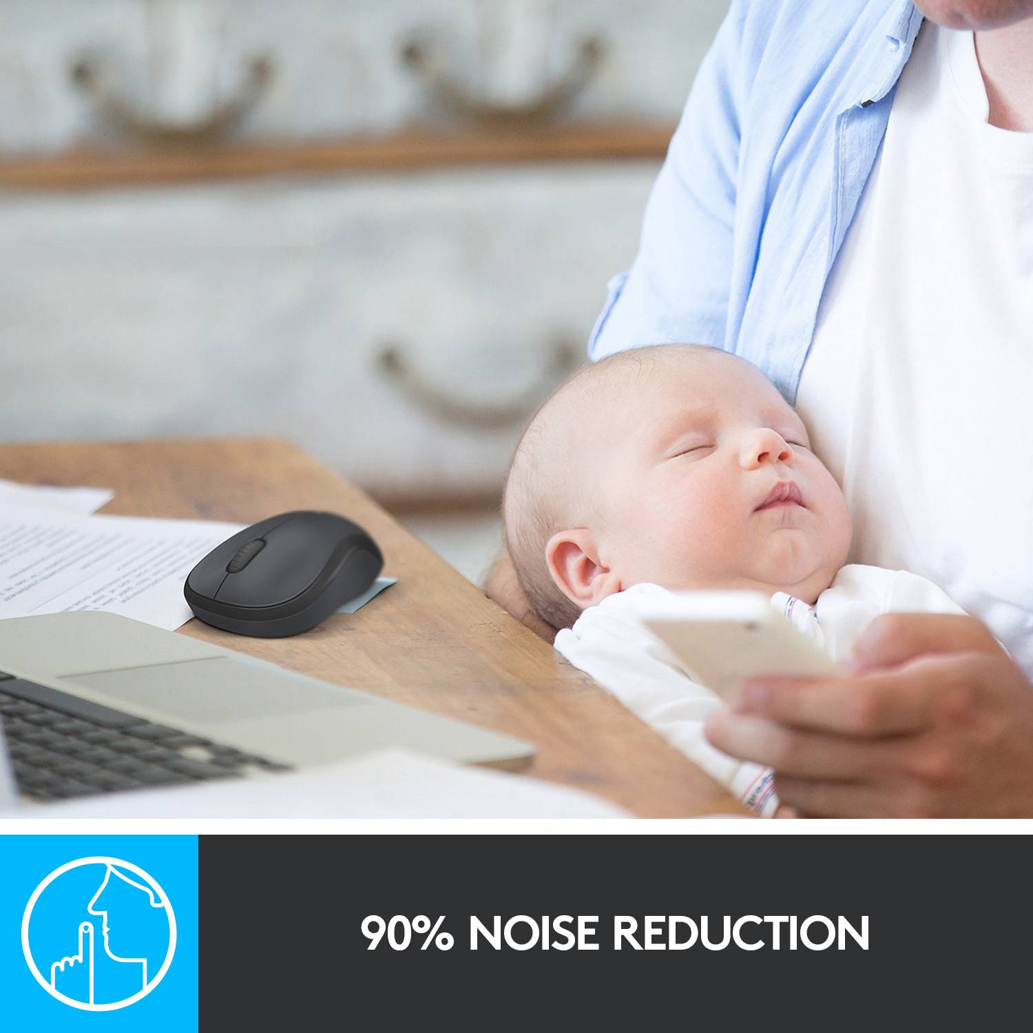 Logitech M220 Silent Mouse Radio Optical Red 3 Buttons 1000 dpi-4