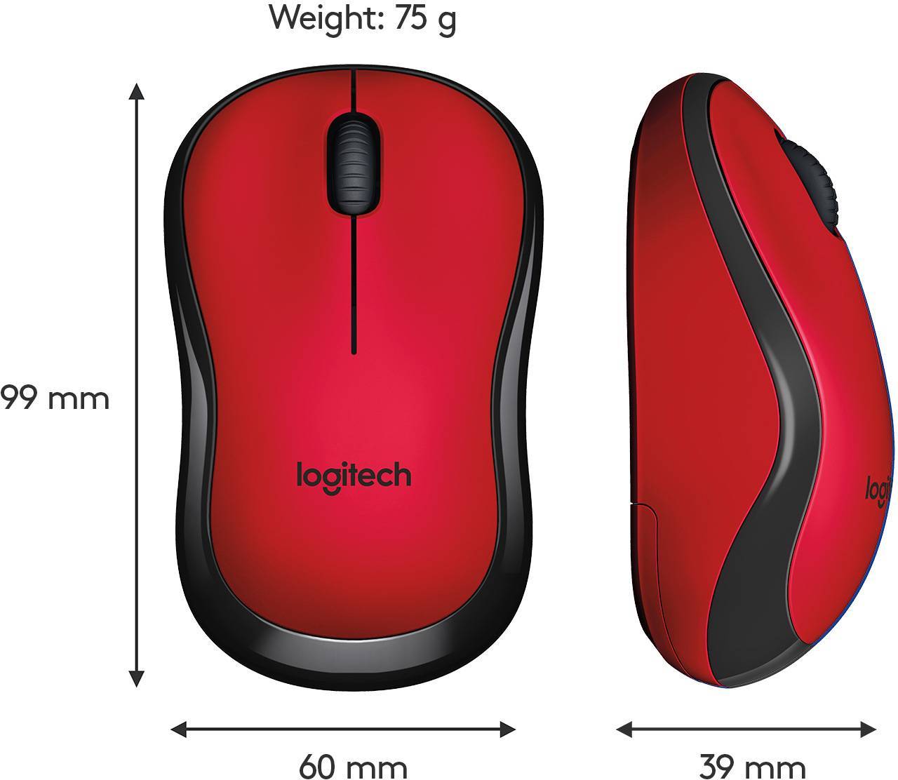 Logitech M220 Silent Mouse Radio Optical Red 3 Buttons 1000 dpi-11
