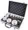 Hole saw set in an open case, with various sizes of hole saws and accessories neatly arranged in compartments.