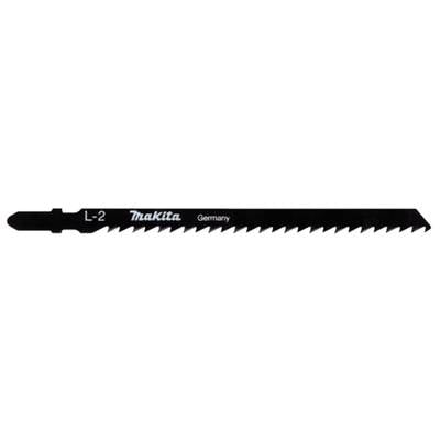 Makita sabre saw blade, black, with serrated edge, inscribed with 'Makita Germany'.