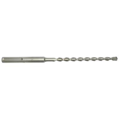 A metallic drill bit with a spiral thread, used for drilling holes in concrete or masonry.