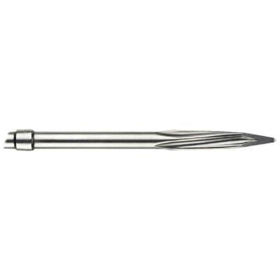 Metal cutting tool with a knurled head, cylindrical in shape, primarily used in metalworking.