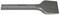 A metal chisel with a rectangular cutting edge and engraving on the shaft, used for working with building materials.