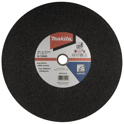 Makita cutting disc, 355 x 3 x 25.4 mm, Model B-10665, suitable for up to 80 m/s; usable at 4,800 rpm.