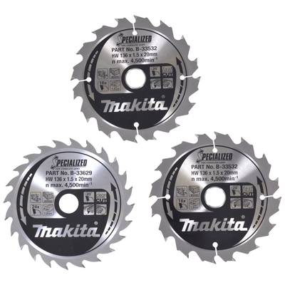 Makita B-33897 Circular saw blade set 136 x 20 x 1 mm 1 Set