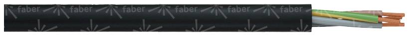 Faber Kabel 031581 Flexible cable H03VV-F 4 x 0.75 mm² Black Sold per metre-0