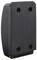 Black, rectangular plastic casing with rounded edges and four visible screw holes.