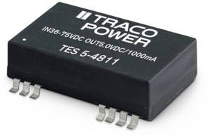 TracoPower  TES 5-2422  DC/DC converter (SMD)  24 V DC  5 V DC  125 mA  5 W  No. of outputs: 2 x  Content 1 pc(s)