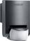 A black motion sensor by Steinel, mounted on a wall, with a dominant sensor area at the bottom.