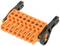 An orange push-in terminal block with black levers, suitable for connecting electrical conductors.