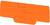 An orange rectangular plastic component with an embossed logo in the centre, likely a technical part or cover.