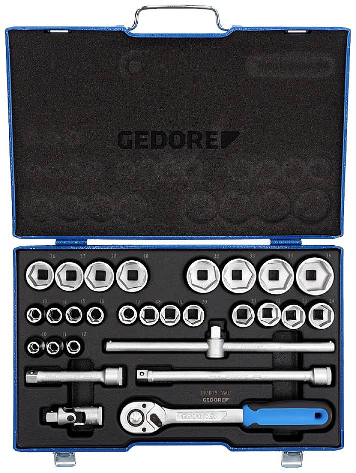 Gedore 19 VMU-10 Bit set Metric 1/2 (12.5 mm) 28-piece 2682869