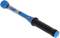 A blue and black torque wrench with an ergonomic handle and digital display, suitable for precise assembly work.