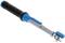 Torque wrench with blue and black handle, designed for precise tightening of bolts and nuts in vehicle repairs.