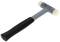 A hammer with a grey handle and white rubber heads at both ends. Suitable for delicate work without causing damage.