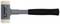 Rubber hammer with a grey metal head and black handle, suitable for work requiring a gentle striking action.