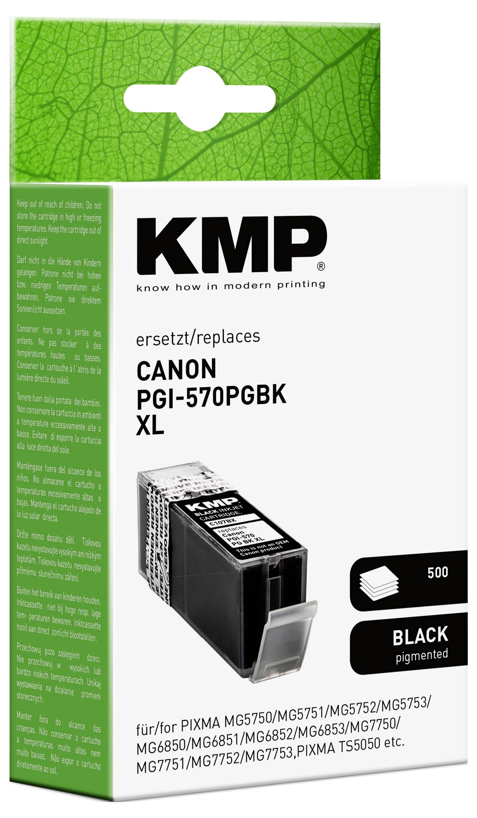 KMP Ink cartridge replaced Canon PGI-570 XL Compatible Black C107BPIX 1567,0001-1