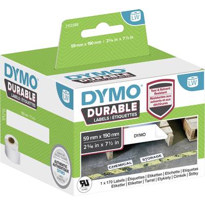 DYMO Label roll 190 x 59 mm PE film White 170 pc(s) Permanent adhesive 2112288 All-purpose labels, Address labels