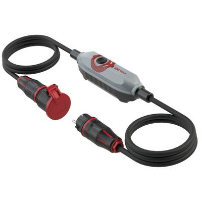 Image of PCE 4670001 RCCB cable extension + PRCD Grey, Black, Red IP54