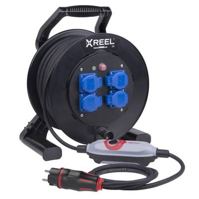 Image of PCE 9350001 Safety cable reel Plastic Black, Blue, Grey, Red IP54