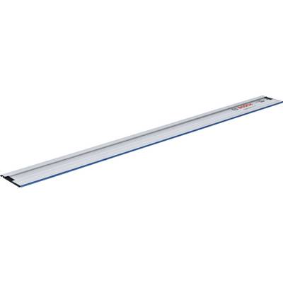 Long, silver guide rail with blue details, useful for precise cutting work in woodworking and metalworking.